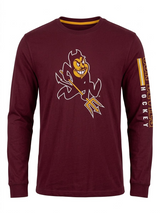 ASU Hockey Colosseum Maroon Long Sleeve Shirt