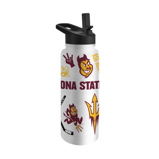 ASU Hockey Logo Brands 34oz Quencher Bottle