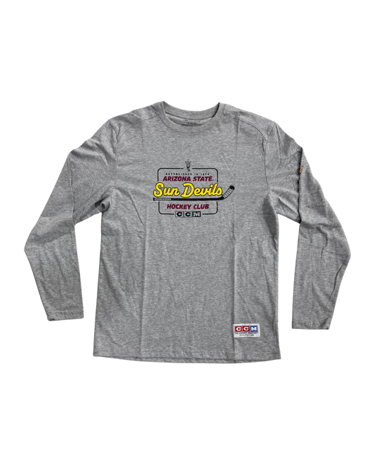 ASU Hockey CCM Gray Long Sleeve Shirt