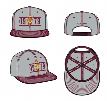 ASU Hockey CCM Grey Snapback Hat
