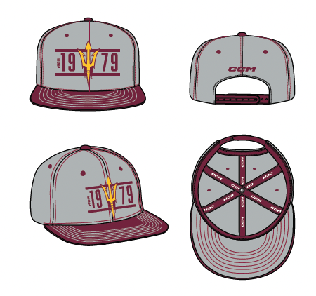 ASU Hockey CCM Grey Snapback Hat