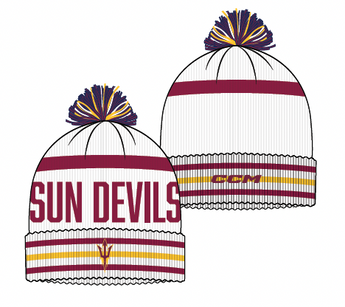 ASU Hockey CCM White Pom Knit