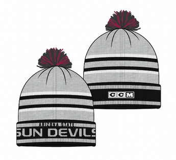 ASU Hockey CCM Grey Pom Knit