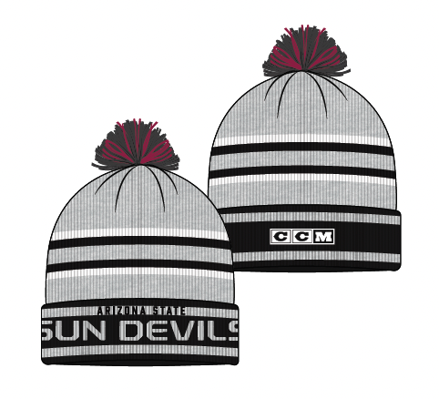 ASU Hockey CCM Grey Pom Knit