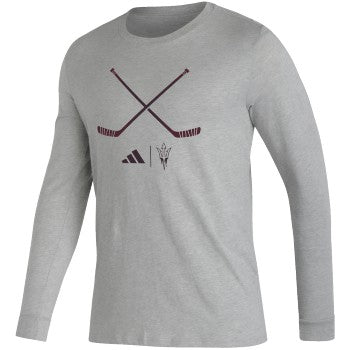 ASU Hockey Men's Gray Pregame Long Sleeve T-Shirt
