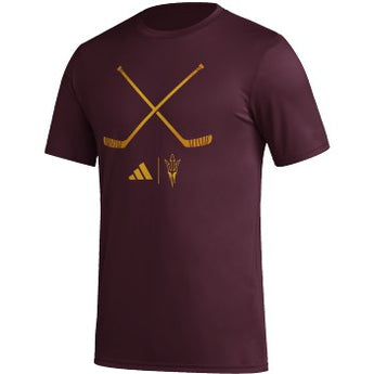 ASU Hockey Men's Maroon Pregame Short Sleeve T-Shirt