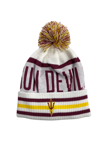 ASU Hockey CCM White Pom Knit