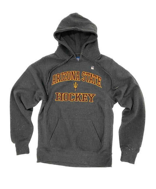 ASU Hockey Charcoal Gray Cross Grain Hoodie