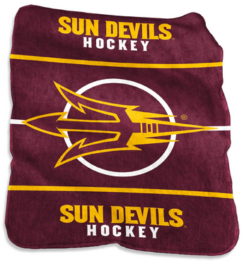 ASU Hockey Raschel Throw 50x60 Blanket
